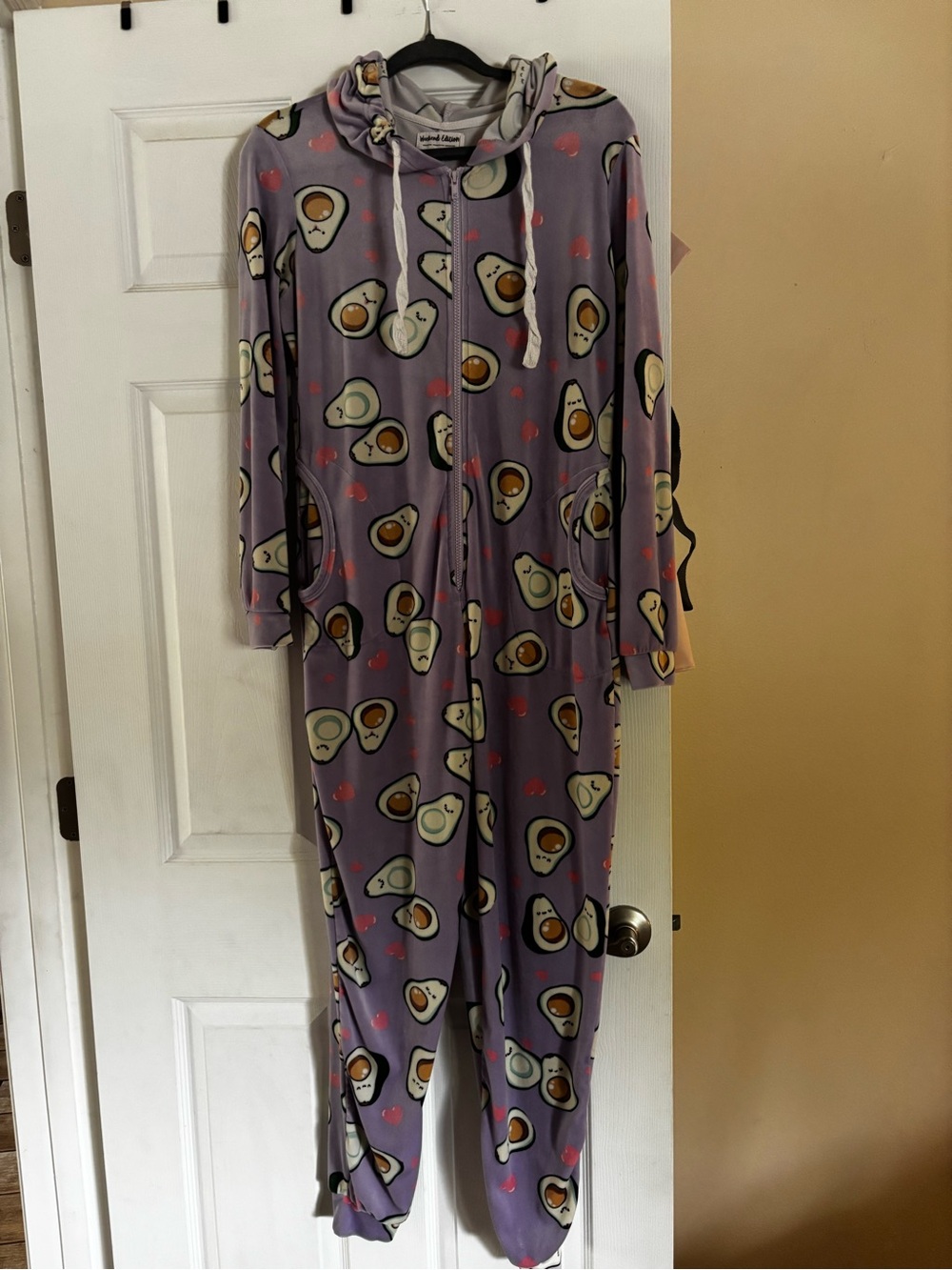 Adult Lavender Avocado Hooded Pajamas Onesie